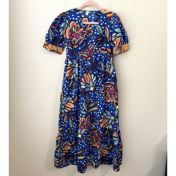 Tabitha Brown Dresses & Skirts - Tabitha Brown x Target Dress Womens Size 0 Midi Floral Polkadots Blue